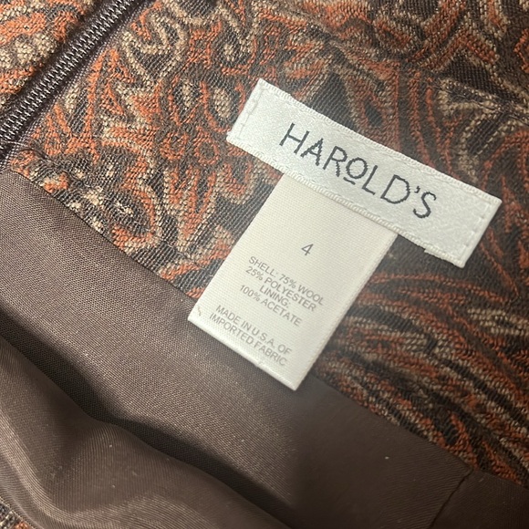 Women’s Vintage Harold's Paisley Challis Print Midi Length Wool Mix Skirt Size 4 - Picture 4 of 4